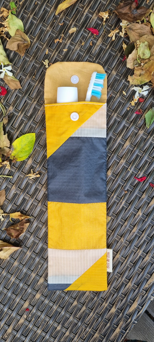 Etui brosse à dents noir Jaune blanc