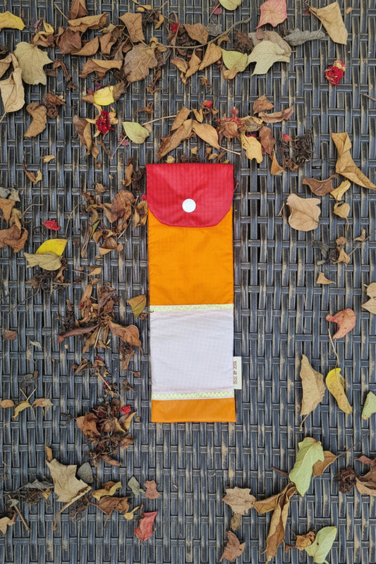 Etui brosse à dents rouge orange blanc