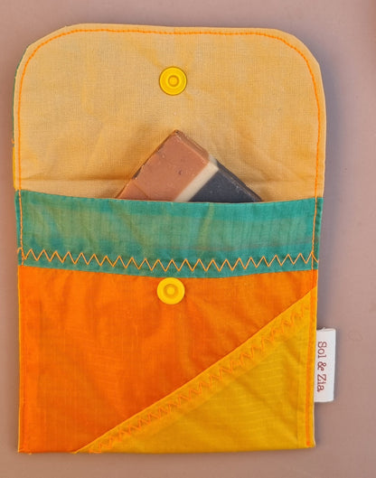 Etui savon orange jaune vert