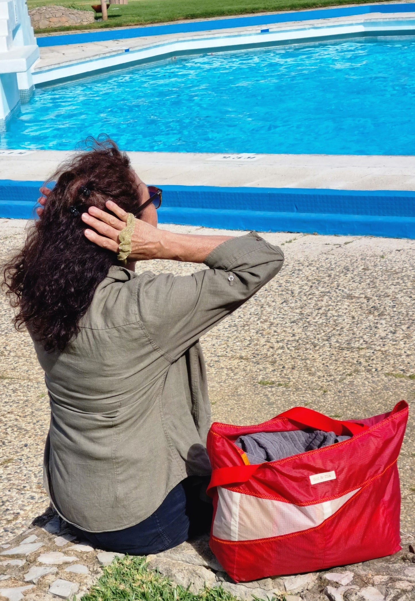 SAC CABAS femme en aile de parapente recyclée Taille L