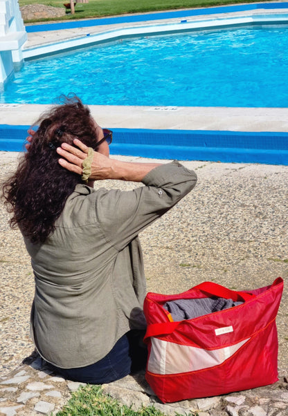 SAC CABAS femme en aile de parapente recyclée Taille L
