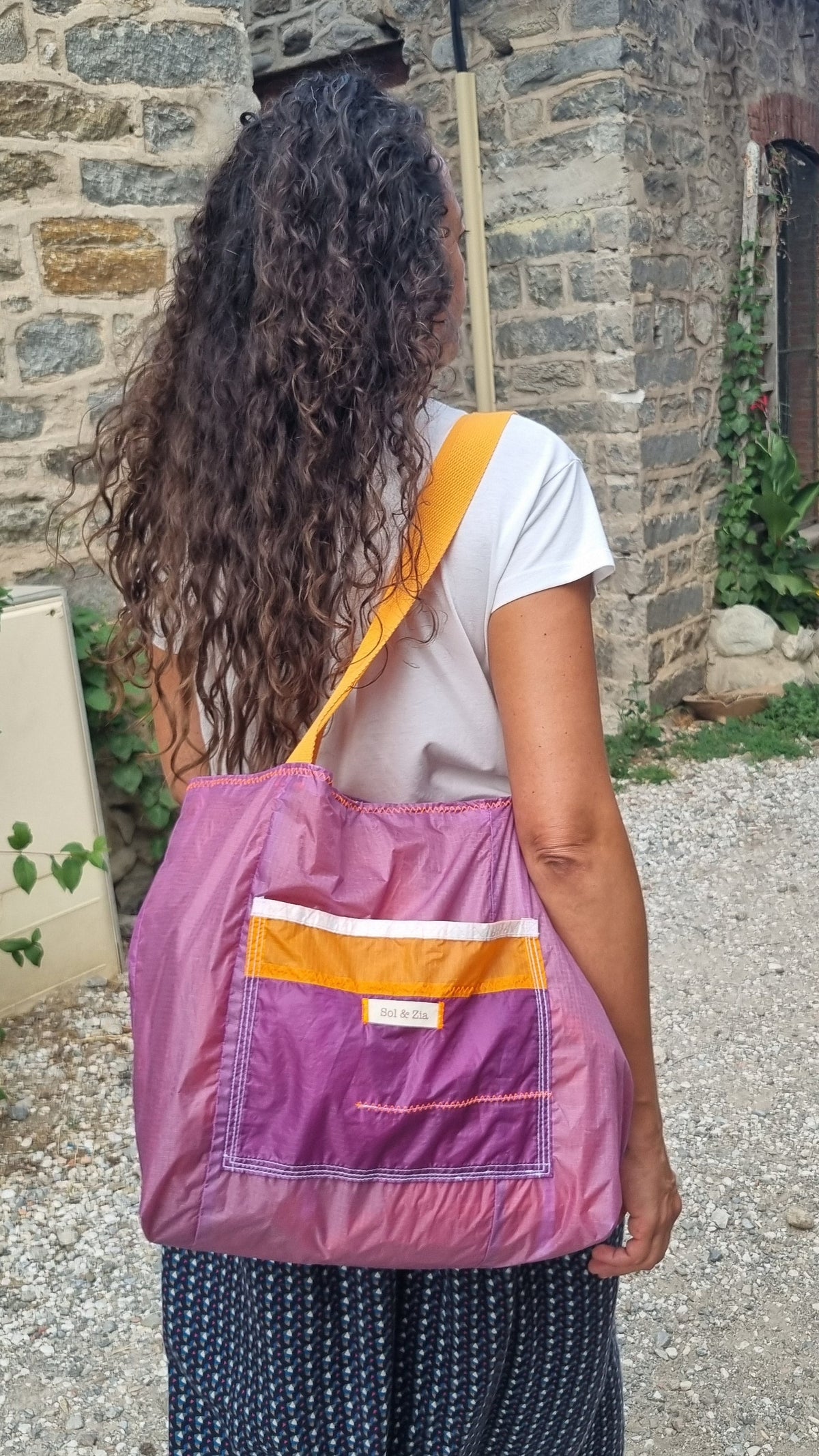 Sac Cabas plage en aile de parapente recyclée taille L