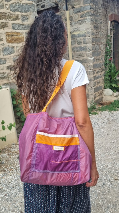 Sac Cabas plage en aile de parapente recyclée taille L