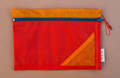 Pochette noire orange rouge