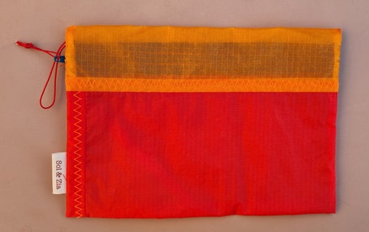 Pochette noire orange rouge