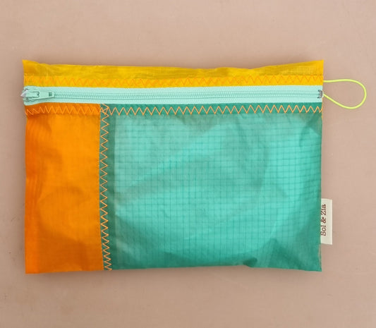 Pochette verte orange jaune