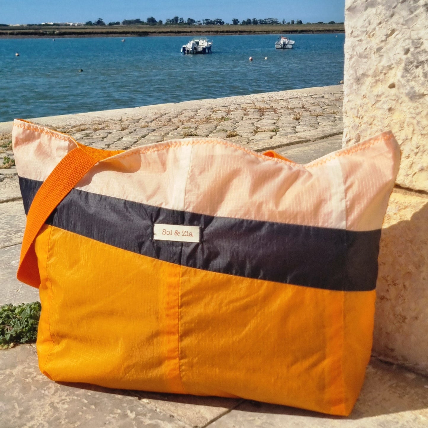 Sac Cabas plage en aile de parapente recyclée taille L