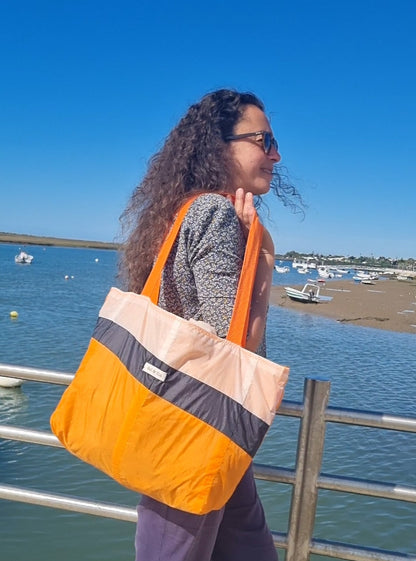 Sac Cabas plage en aile de parapente recyclée taille L